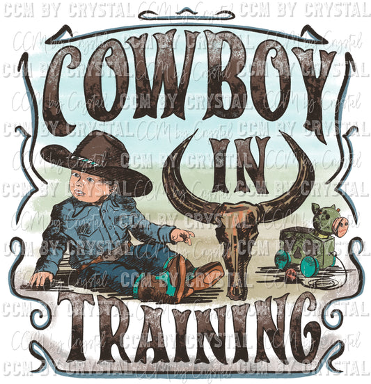 Cowboy in Training Western Ready to Press Transfer