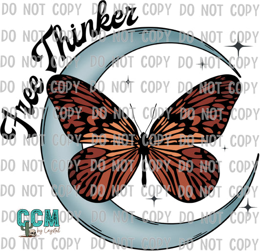 Free Thinker Butterfly and Moon