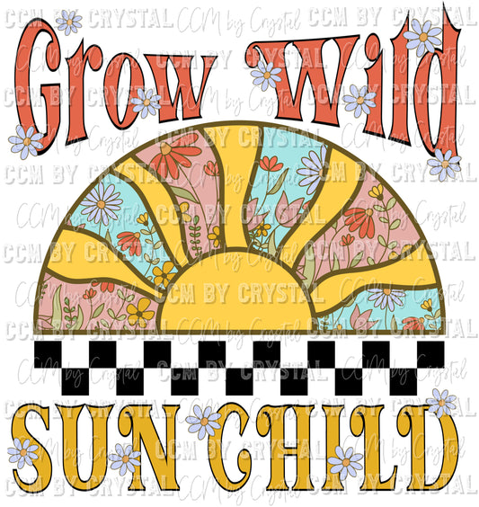 Grow Wild Sun Child Summer Ready to Press Transfer