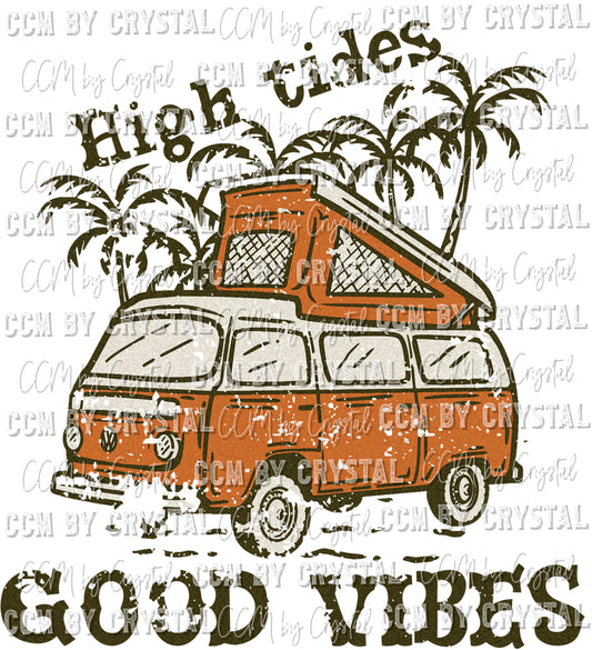 High Tides Good Vibes Summer beach Ready to Press Transfer