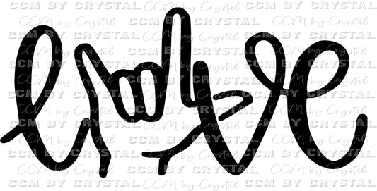 Love I Love You ASL American Sign Language Ready to Press Transfer