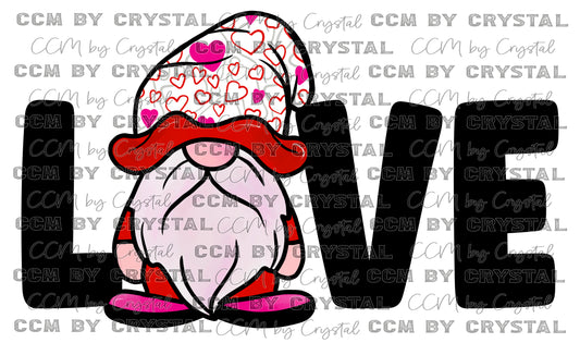 LOVE Valentine's Day Gnome PNG