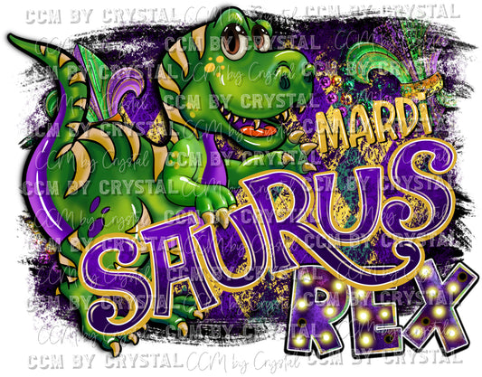 Mardi Saurus Rex Mardi Gras Ready to Press Transfer