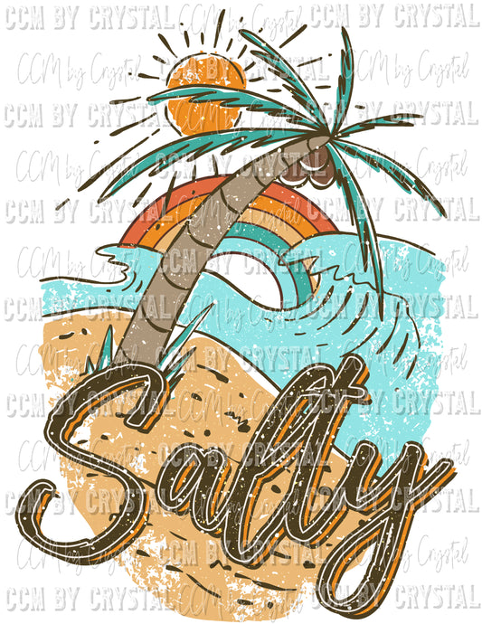 Salty Summer Beach Skellie Ready to Press Transfer