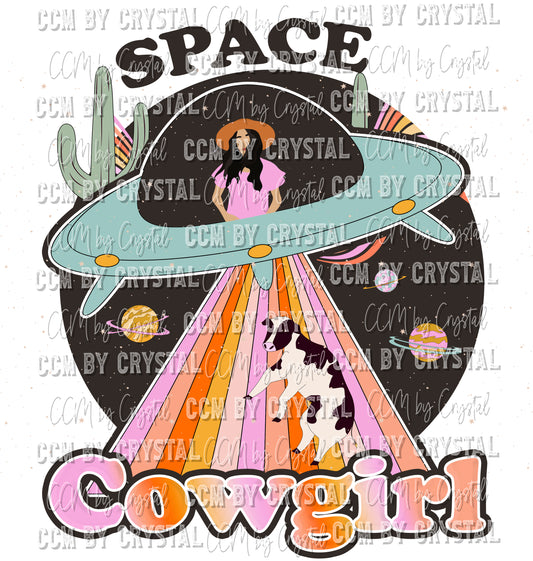 Space Cowgirl Western Ready to Press Transfer