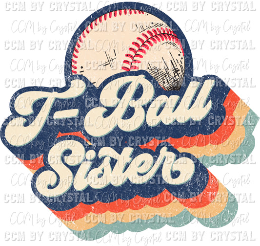 T Ball Sister Retro Ready to Press Transfer