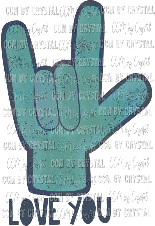 ASL I Love You American Sign Language Ready to Press Transfer