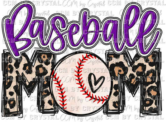 Baseball Mom Purple Ready to Press Transfer