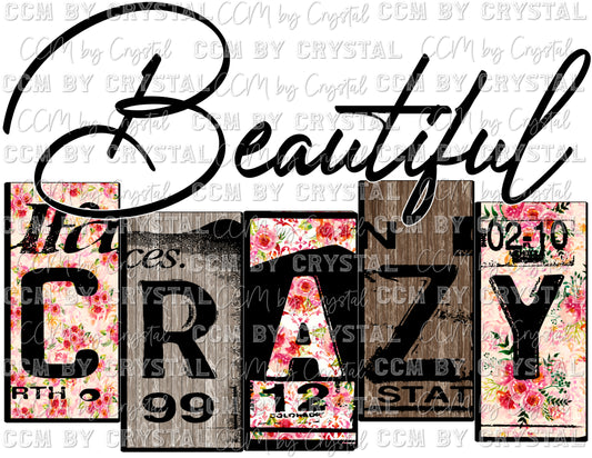 Beautiful Crazy Ready to Press Transfer
