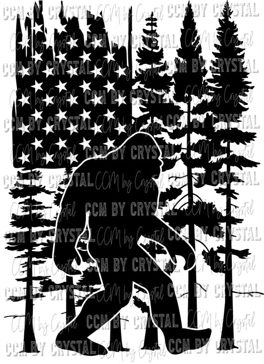 Big Foot Woods Flag Ready to Press Transfer