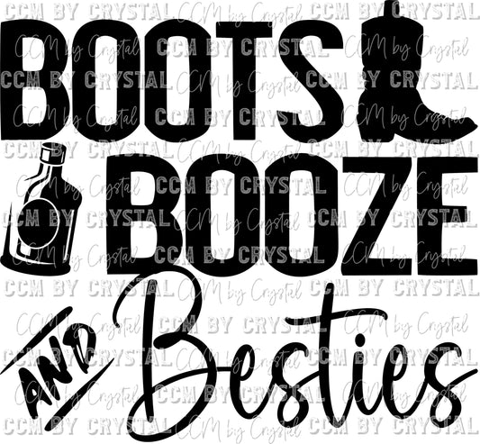Boots Booze and Besties SVG PNG Digital Download