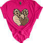 Leopard Glitter Hearts Neutral Colors Ready to Press Transfer