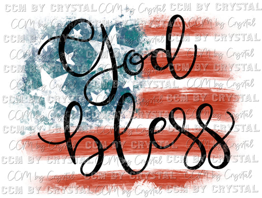 God Bless US Flag Ready to Press Transfer