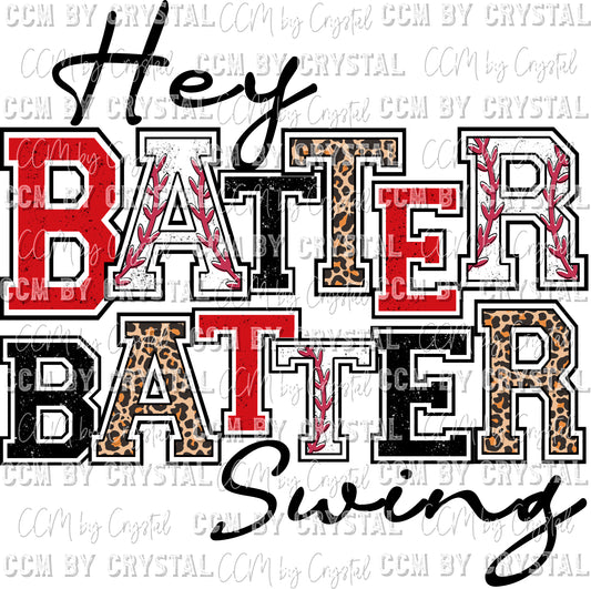 Hey Batter Batter Swing Ready to Press Transfer