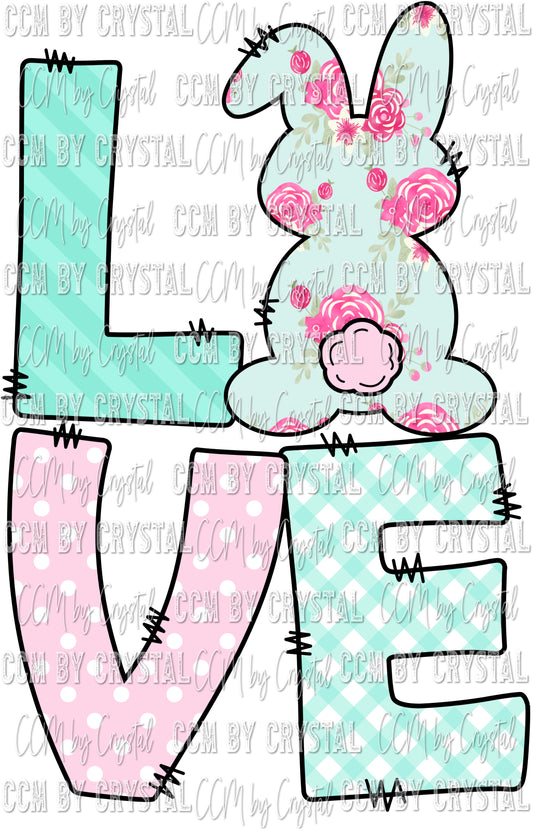 Love Bunny Easter Ready to Press Transfer