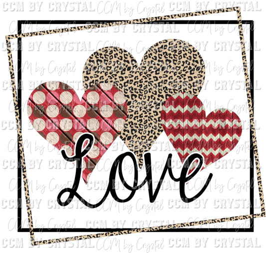 Love Hearts Valentine's Day Ready to Press Transfer