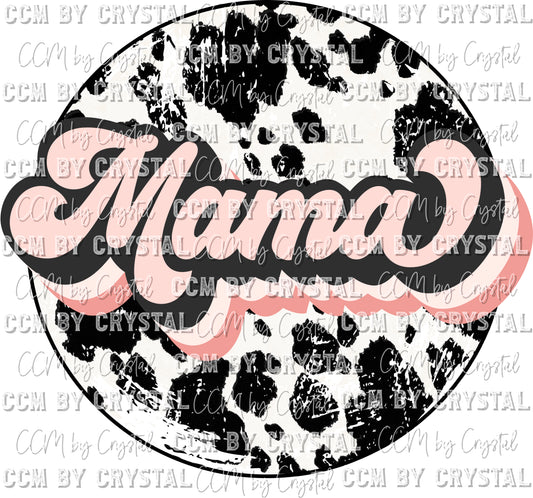 Mama Cowhide Cow Print Ready to Press Transfer