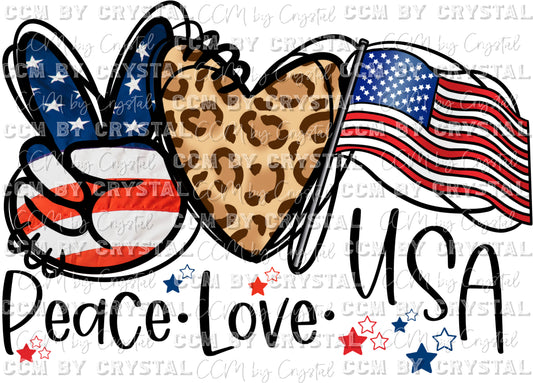 Peace Love USA Leopard Ready to Press Transfer