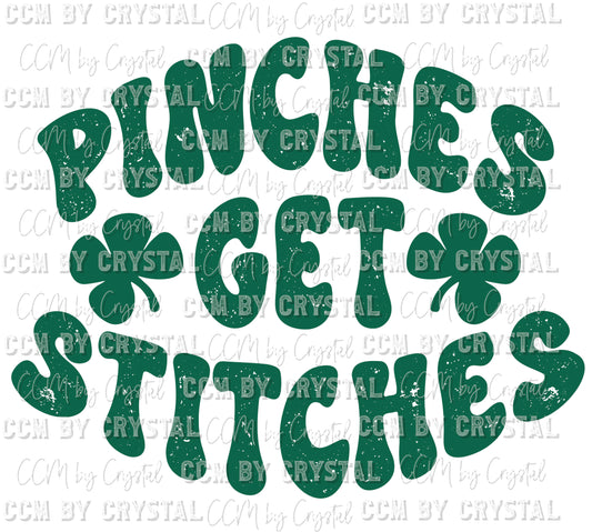 Pinches Get Stitches St Patrick's Day Ready to Press Transfer