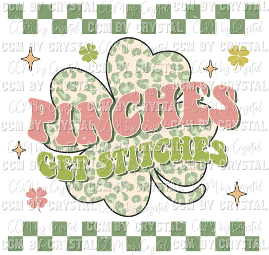 Pinches Get Stitches St Patrick's Day Ready to Press Transfer