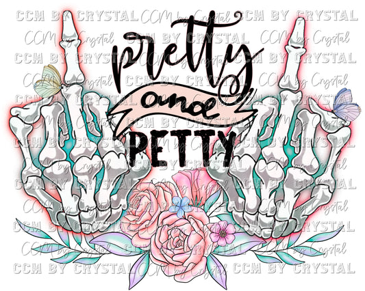 Pretty and Petty Skeleton Hands Middle Finger Ready to Press Transfer