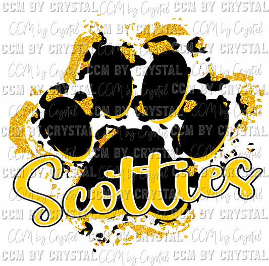 Scotties Paw Glitter Leopard Day Ready to Press Transfer