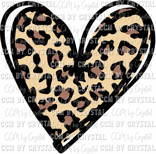 Leopard Heart Valentine's Day  Ready to Press Transfer