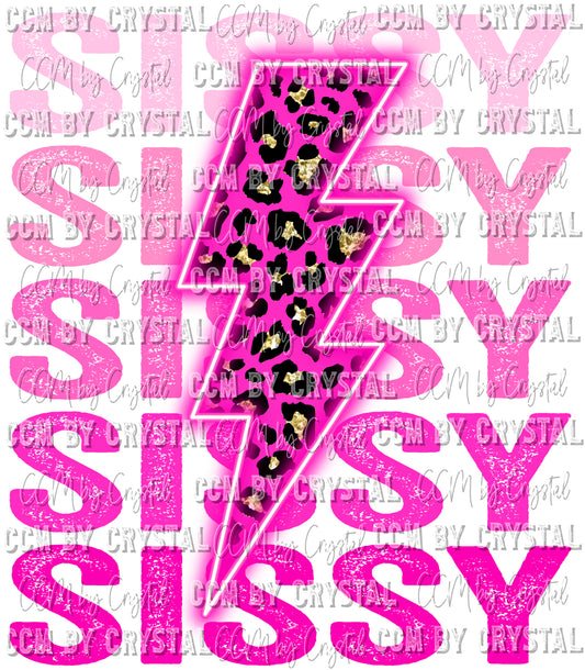 Sissy Lightning Bolt Ready to Press Transfer