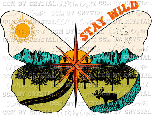 Stay Wild Butterfly Ready to Press Transfer