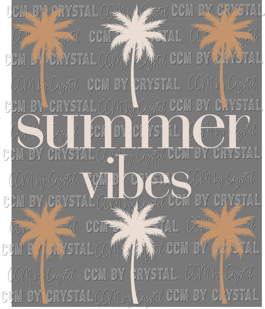 Summer Vibes Palm Trees Ready to Press Transfer