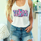 Texas Pink White and Blue Tie Dye Ready to Press Transfer