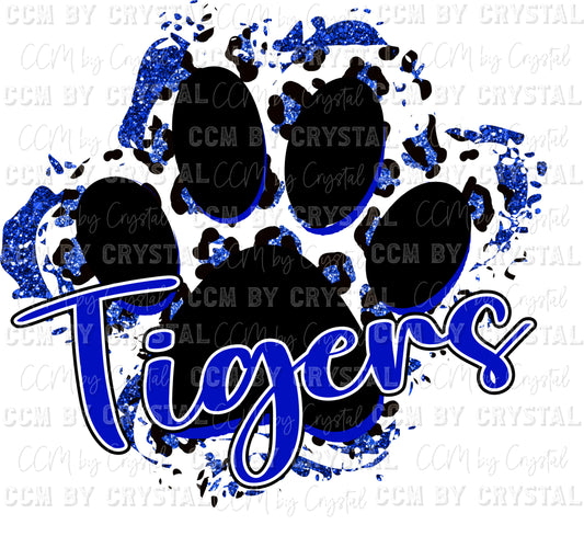 Tigers Leopard Glitter Paw Ready to Press Transfer