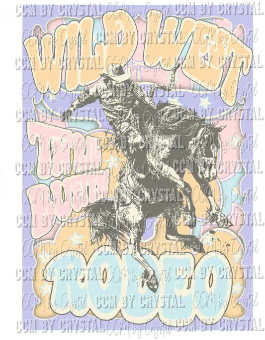 Wild West Trail Bustin Rodeo Ready to Press Transfer