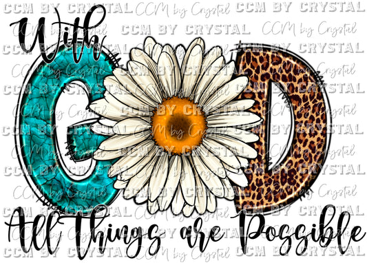 With God All Things Are Possible Faith Christian Ready to Press Transfer