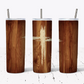 Woodgrain Cross Tumbler PNG Digital Download