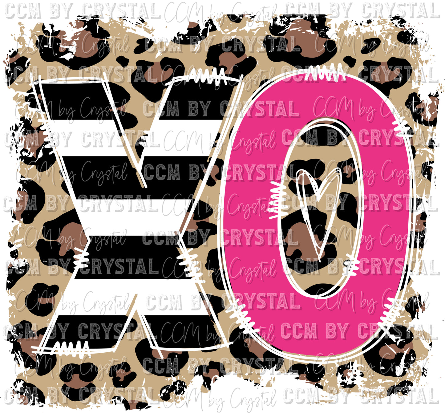 XO Leopard Valentine's Day Ready to Press Transfer